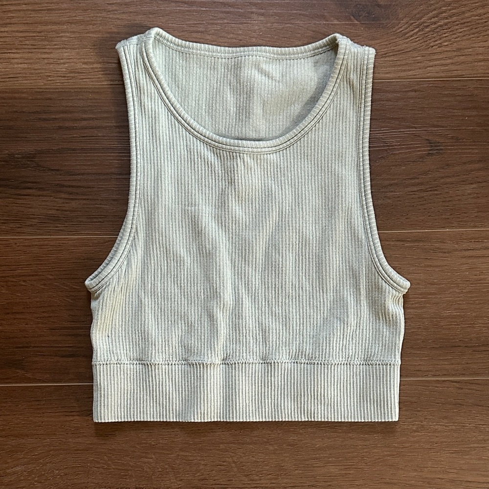 SKIMS Sage Green Ribbed Tank Top S/M